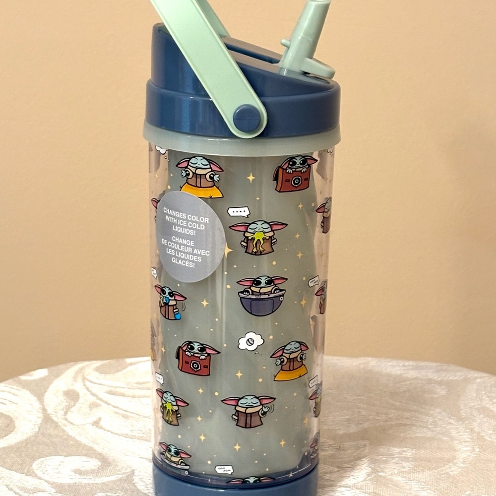Disney Grogu Water Bottle - Blue and Green